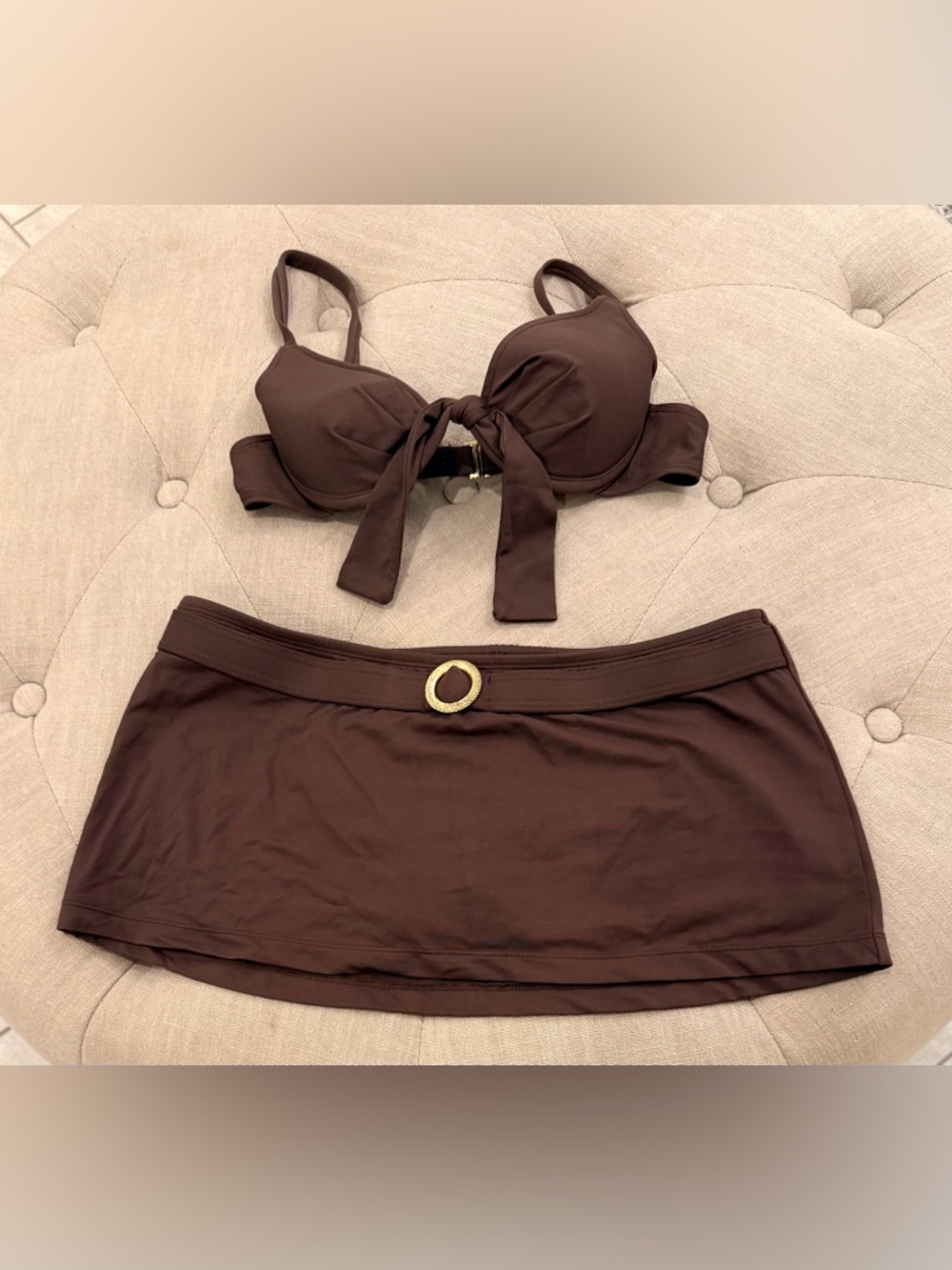 SWIM Brown Skirted Bikini